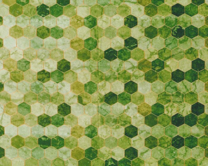 Patchworkstoff BACKSPLASH, Hexagon-Verlauf, grün, Hoffman Fabrics