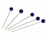 Glaskopfstecknadeln aus Muranoglas EXTRAFEIN, verschiedene Farben, Bohin dunkelblau