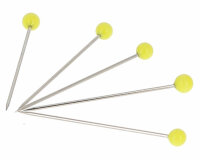 Glaskopfstecknadeln aus Muranoglas EXTRAFEIN, verschiedene Farben, Bohin gelb