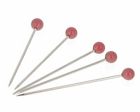 Glaskopfstecknadeln aus Muranoglas EXTRAFEIN, verschiedene Farben, Bohin hellrot