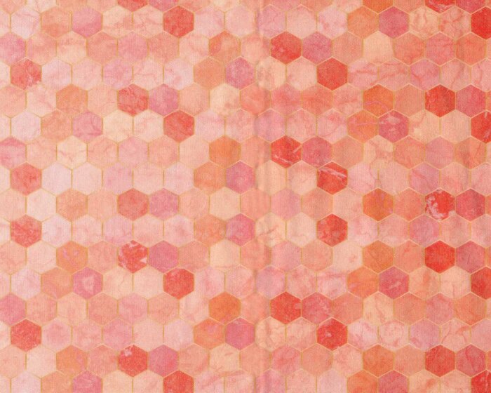 Patchworkstoff BACKSPLASH, Hexagon-Verlauf, koralle, Hoffman Fabrics