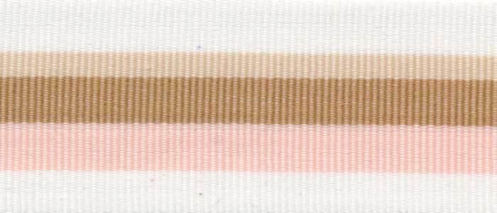 Baumwoll-Ripsband PERU mit Streifen weiß-beige 35 mm