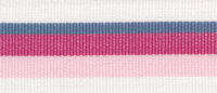 Baumwoll-Ripsband PERU mit Streifen weiß-pink 25 mm