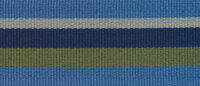 Baumwoll-Ripsband PERU mit Streifen blau-olive 35 mm