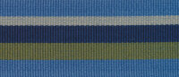 Baumwoll-Ripsband PERU mit Streifen blau-olive 35 mm
