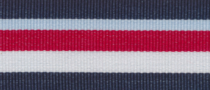 Baumwoll-Ripsband PERU mit Streifen blau-rot 25 mm