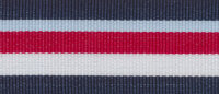 Baumwoll-Ripsband PERU mit Streifen blau-rot 25 mm