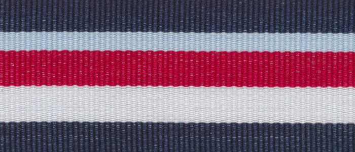 Baumwoll-Ripsband PERU mit Streifen blau-rot 35 mm