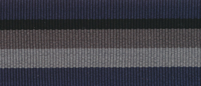 Baumwoll-Ripsband PERU mit Streifen dunkelblau-grau 35 mm