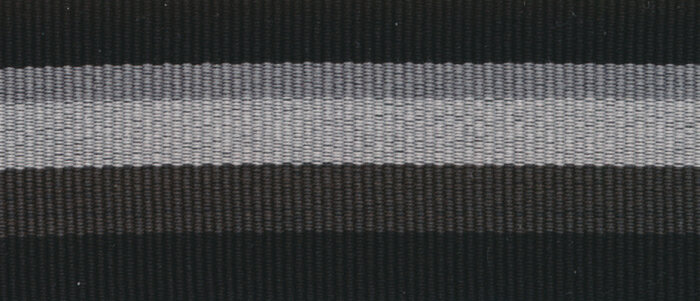 Baumwoll-Ripsband PERU mit Streifen schwarz-grau 35 mm