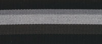Baumwoll-Ripsband PERU mit Streifen schwarz-grau 35 mm