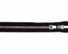 Reißverschluss FASHION METALLIC mit Kunststoffzahn, teilbar, Prym 50 cm schwarz-pink