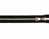 Reißverschluss FASHION METALLIC mit Kunststoffzahn, teilbar, Prym 65 cm schwarz-gold