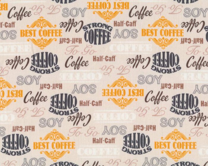 Patchworkstoff COFFEE SHOP, Kaffeeschrift, Windham Fabrics