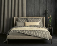 Jacquard-Halbleinenstoff OTTOMANN, Überbreite, Blattwerk-Ornament, taubenblau, Leitner Leinen