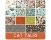 Patchworkstoff CAT TALES, Katzen-Streifzug, aprikot, Rachel Hauer