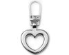 Zipper HERZ aus Metall, Prym silber