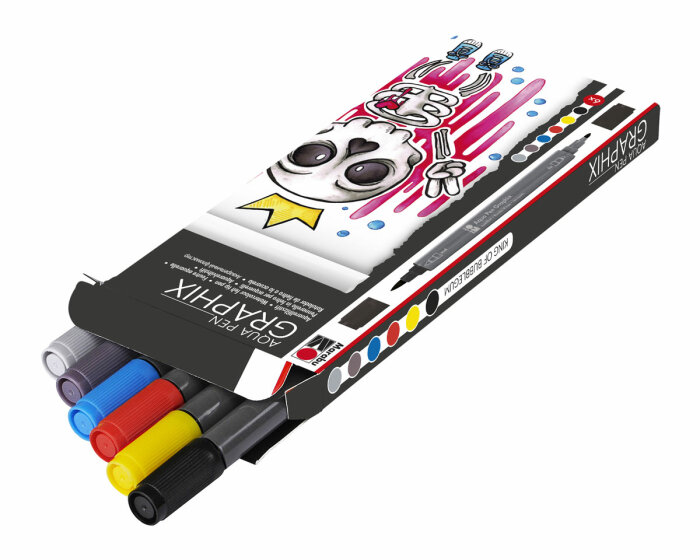 6 Aquarellfilzstifte GRAPHIX King of Bubblegum, Marabu
