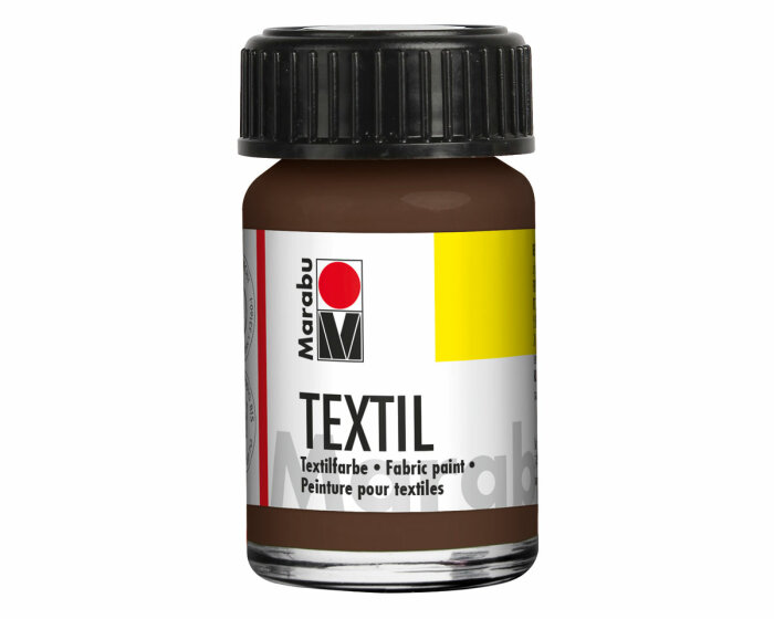 Stoffmalfarbe TEXTIL für helle Stoffe, Marabu dunkelbraun 15 ml
