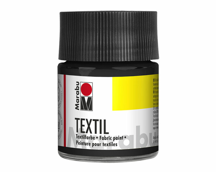 Stoffmalfarbe TEXTIL für helle Stoffe, Marabu schwarz 50 ml