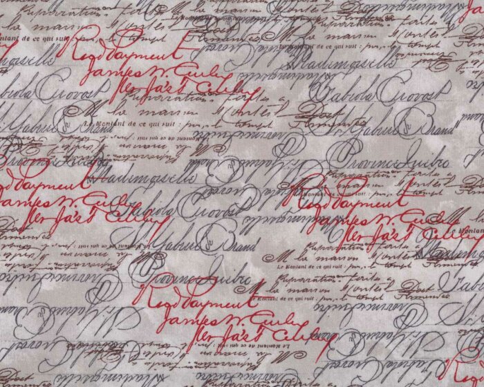 Patchworkstoff FRENCH SCRIPT, Schrift, Timeless Treasures