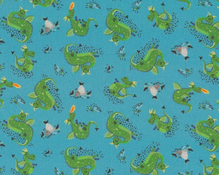 Patchworkstoff ONCE UPON A TIME, Drachen, Camelot Fabrics