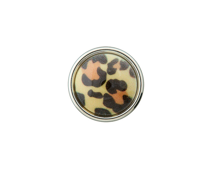 Kunststoffknopf LEO, metallisiert,  Union Knopf beige 15 mm