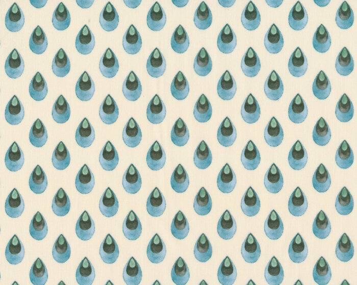 Baumwoll-Popeline EMILIE, Pfauenauge, taubenblau, Hilco