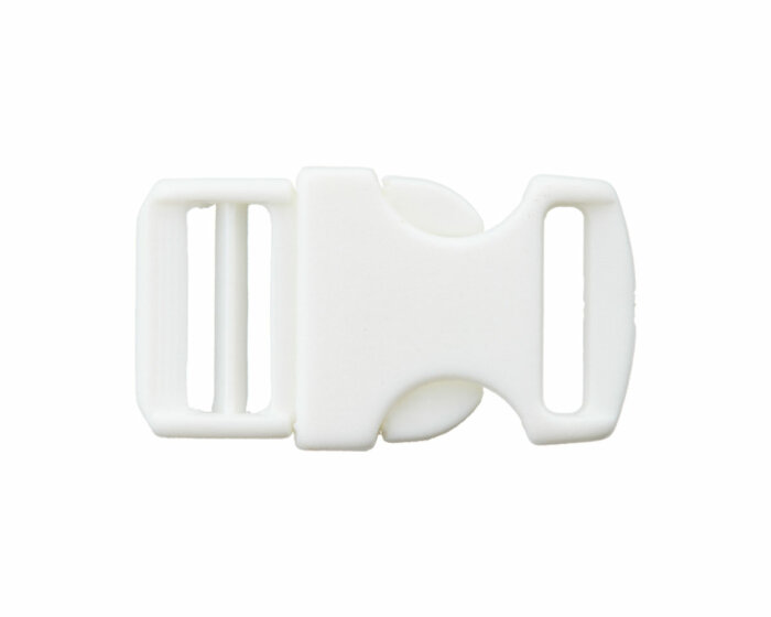 Steckschnalle MINI aus Kunststoff, Union Knopf weiß