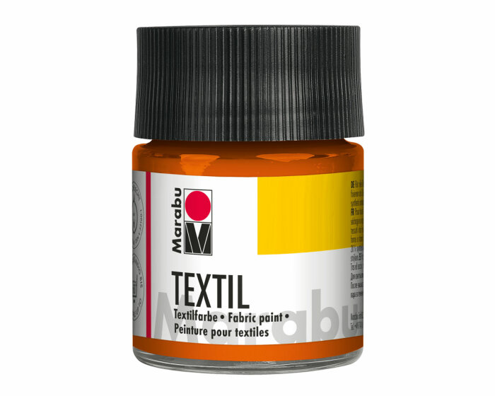 Orangfarbene Stoffmalfarbe TEXTIL für helle Stoffe, Marabu apricot 50 ml