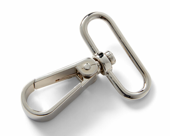 Breiter Karabinerhaken aus Metall, silber, Prym 40 mm