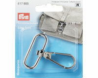 Breiter Karabinerhaken aus Metall, silber, Prym 40 mm