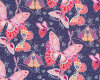 Patchworkstoff AERIAL, Schmetterlinge, lilablau, Tamara Kate