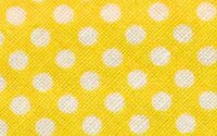 Baumwoll-Schrägband mit Punkten 18 mm gelb-weiß