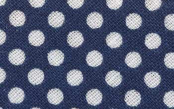 Baumwoll-Schrägband mit Punkten 18 mm dunkelblau-weiß