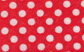 Baumwoll-Schrägband mit Punkten 30 mm rot-weiß