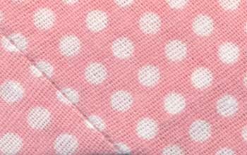 Baumwoll-Schrägband mit Punkten 30 mm rosa-weiß