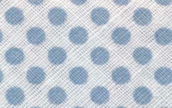 Baumwoll-Schrägband mit Punkten 30 mm weiß-hellblau