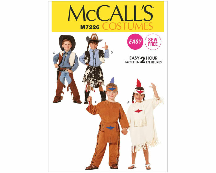 McCALL´s Kinder-Schnittmuster Kostüm COWBOY & INDIANER