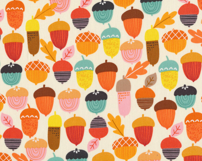 Patchworkstoff FALL HARVEST, Eicheln, orange, Alexander Henry