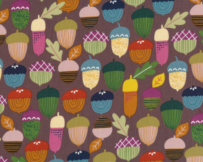 Patchworkstoff FALL HARVEST, Eicheln, olive, Alexander Henry