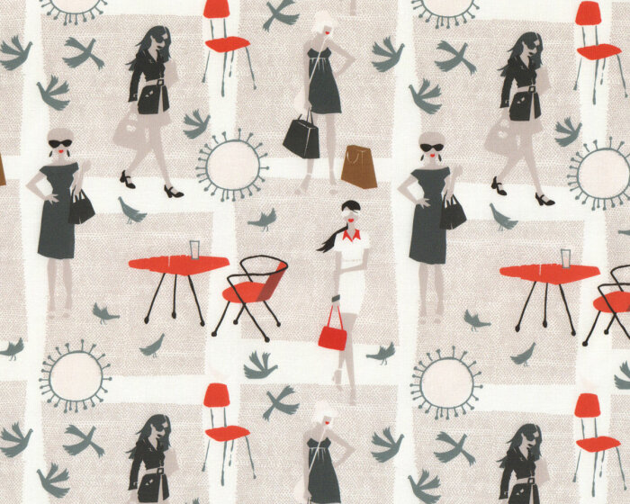 Patchworkstoff Organic Cotton LISBON SQUARE, Fashion-Girls, Cloud9