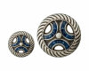Metallknopf ARKO mit Bogen-Muster, Union Knopf 15 mm
