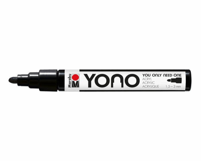 Acrylmarker YONO mit Rundspitze, Marabu schwarz