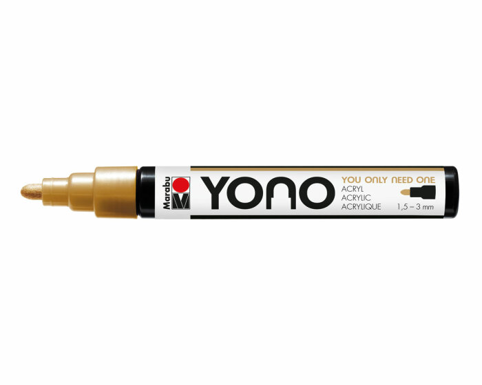 Acrylmarker YONO mit Rundspitze, Metallic, Marabu gold