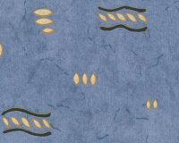 Baumwoll-Dekostoff mit Blättchen, taubenblau