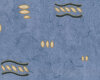 Baumwoll-Dekostoff mit Blättchen, taubenblau