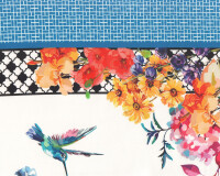 90-cm-Panel Patchworkstoff HUMMINGBIRD LANE, Blumen und Kolibris, In The Beginning