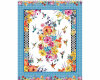90-cm-PanelPatchworkstoff HUMMINGBIRD LANE, Blumen und Kolibris, In The Beginning
