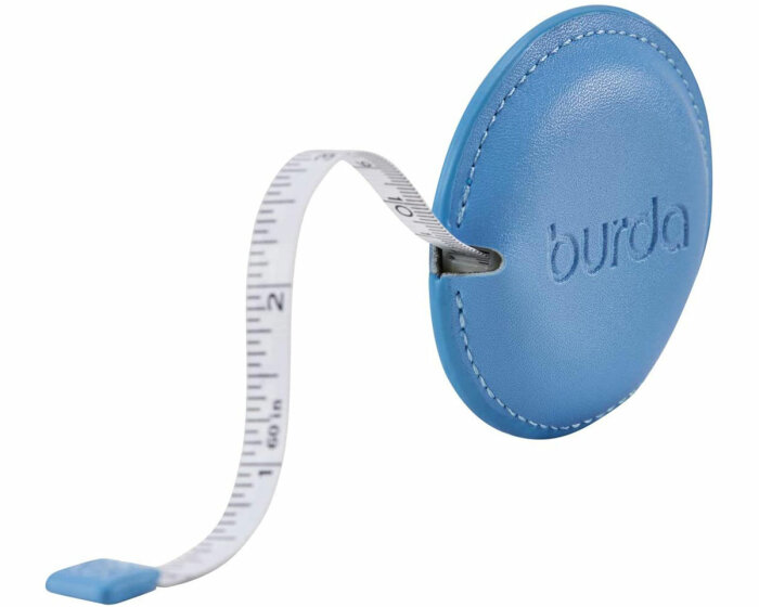 Rollmaßband aus veganem Leder, burda hellblau